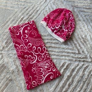 Vera Bradley Paisley Pink hat and scarf set